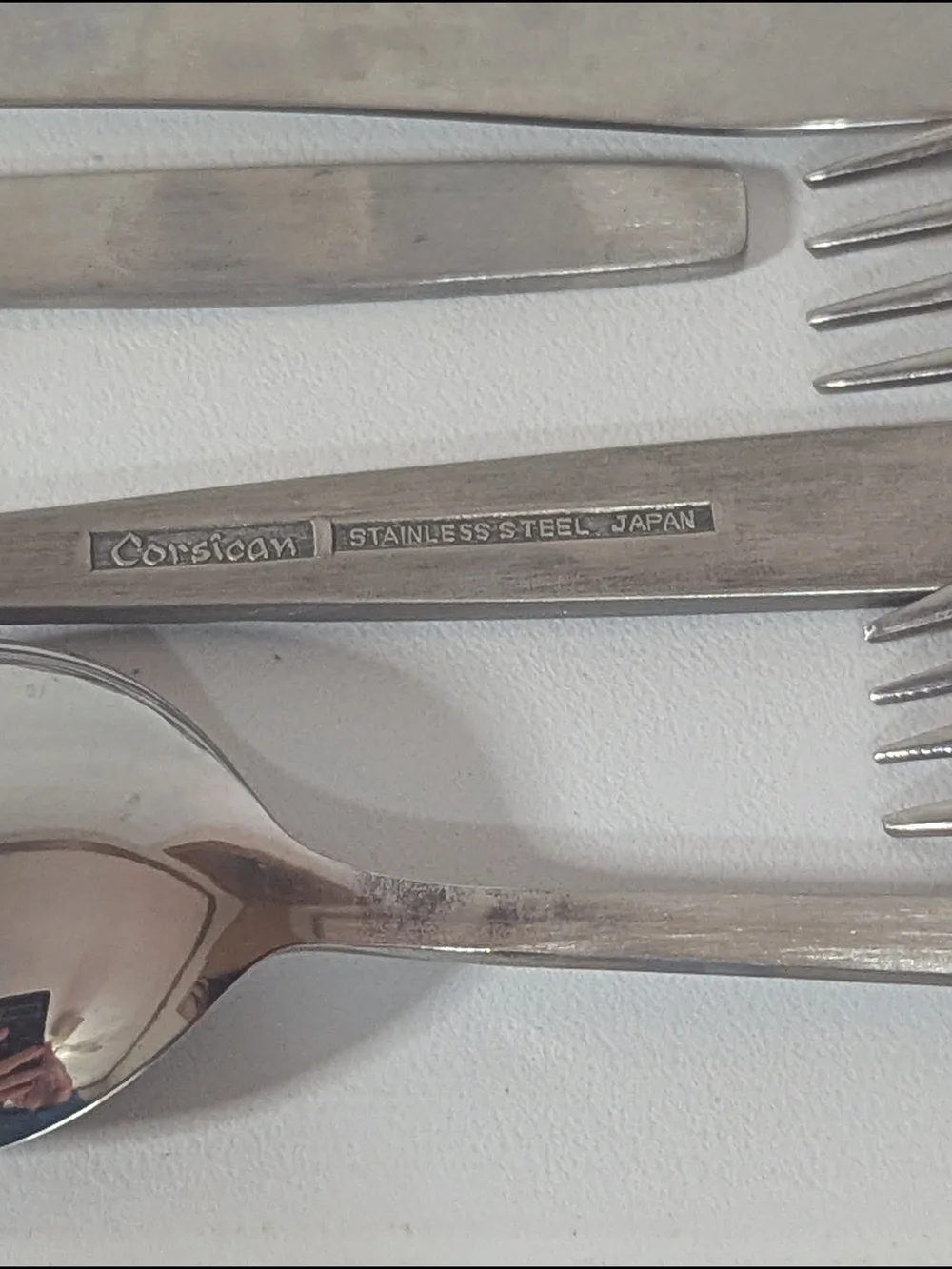 Vintage Corsican Stainless Steel Japan Flatware Set 36 Pc Floral Scroll MCM